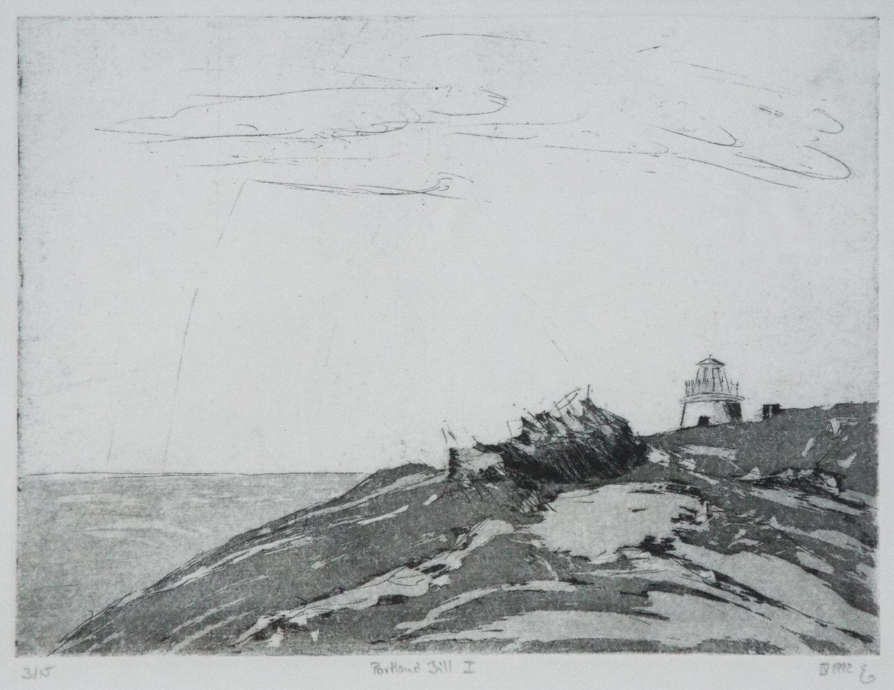 Etching with aquatint - Portland Bill I - Bork